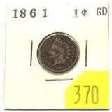1861 Indian Head cent
