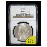 1884-O Morgan dollar, NGC slab certified MS-63