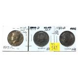 x3- Kennedy half dollars, -x3 half dollars,