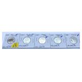 x5- 2016-S silver Proof quarters, -x5 quarters,