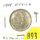 1944 Mexican 50 centavos