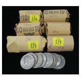 x6- Rolls of Unc. Kennedy half dollars by year: