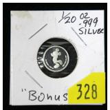 .999 Fine Silver Mickey Mouse 1/20- oz. round,