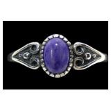 Sterling silver dentil set suglaite ring, new,