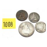 Lot, U.S. coins with silver, 4 pcs.