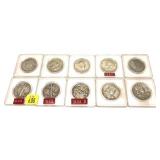 x10- Half dollars, 90% silver, -x10 half dollars