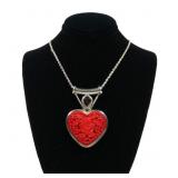 Sajen sterling silver cinnabar pendant with pear