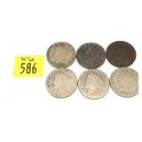 x6- Liberty nickels, mixed dates, -x6 nickels,