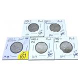 x5- 2002-S Proof quarters, -x5 quarters,