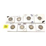 x8- Dimes, 90% silver, -x8 dimes, Sold by the