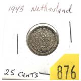 1943 Netherlands 25 cents