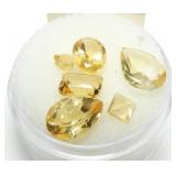 Lot, pear, oval, emerald and square cut citrines,