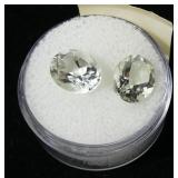 Lot, two oval cut green amethysts, 5.25 cts. t.w.