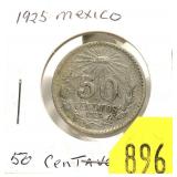 1925 Mexican 50 centavos