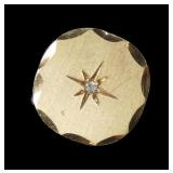 14K Yellow gold tie tack with diamond accent,