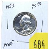 1953 Washington quarter, Proof