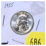 1955 Washington quarter, Unc.