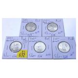 x5- 2001-S silver Proof quarters, -x5 quarters,