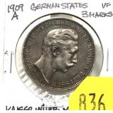 1909 German 3 marks