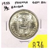 1953 Panama half Balboa