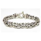 Sterling silver 7.5" abstract link bracelet,