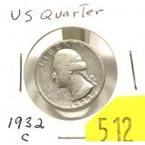 1932-S Washington quarter