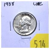 1938 Washington quarter