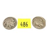 Lot, Buffalo nickels, 2 pcs.