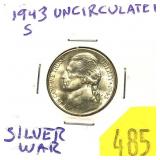 1943-D Jefferson war nickel, 35% silver
