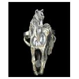 Sterling silver horse figural ring, size 7,