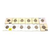 Lot of 12 Jefferson nickels