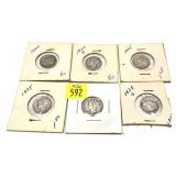x6- Dimes, 90% silver, -x6 dimes, Sold by the