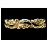 14K Yellow gold Art Carved scrolling leaves band