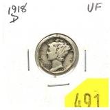 1918-D Mercury dime