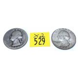 x2- Quarters, 90% silver, -x2 quarters, Sold by