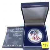 1999 American Silver Eagle, painted
