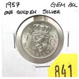 1957 Netherlands 1 gulden, Unc.