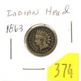 1863 Indian Head cent