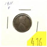1911-S Lincoln cent