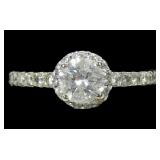14K White gold round modified brilliant cut