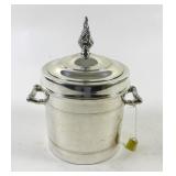 NS Co. #1025 Ice Bucket w/lid, Silver on Copper,