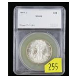 1941-D Walking Liberty half dollar, SEGS slab