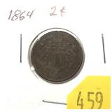 1864 2-cent piece