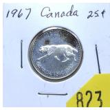 1967 Canadian quarter