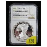 1993-P American Silver Eagle, NGC slab certified