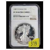 1987-S American Silver Eagle, NGC slab certified