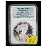 1986-S American Silver Eagle, NGC slab certified