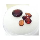 Lot, round, oval and pear cut garnets, 5 pcs.,