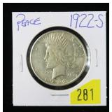 1922-S Peace dollar