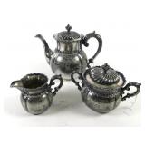 Wilcox Silver Plate #5332 Tea Set w/ Teapot,